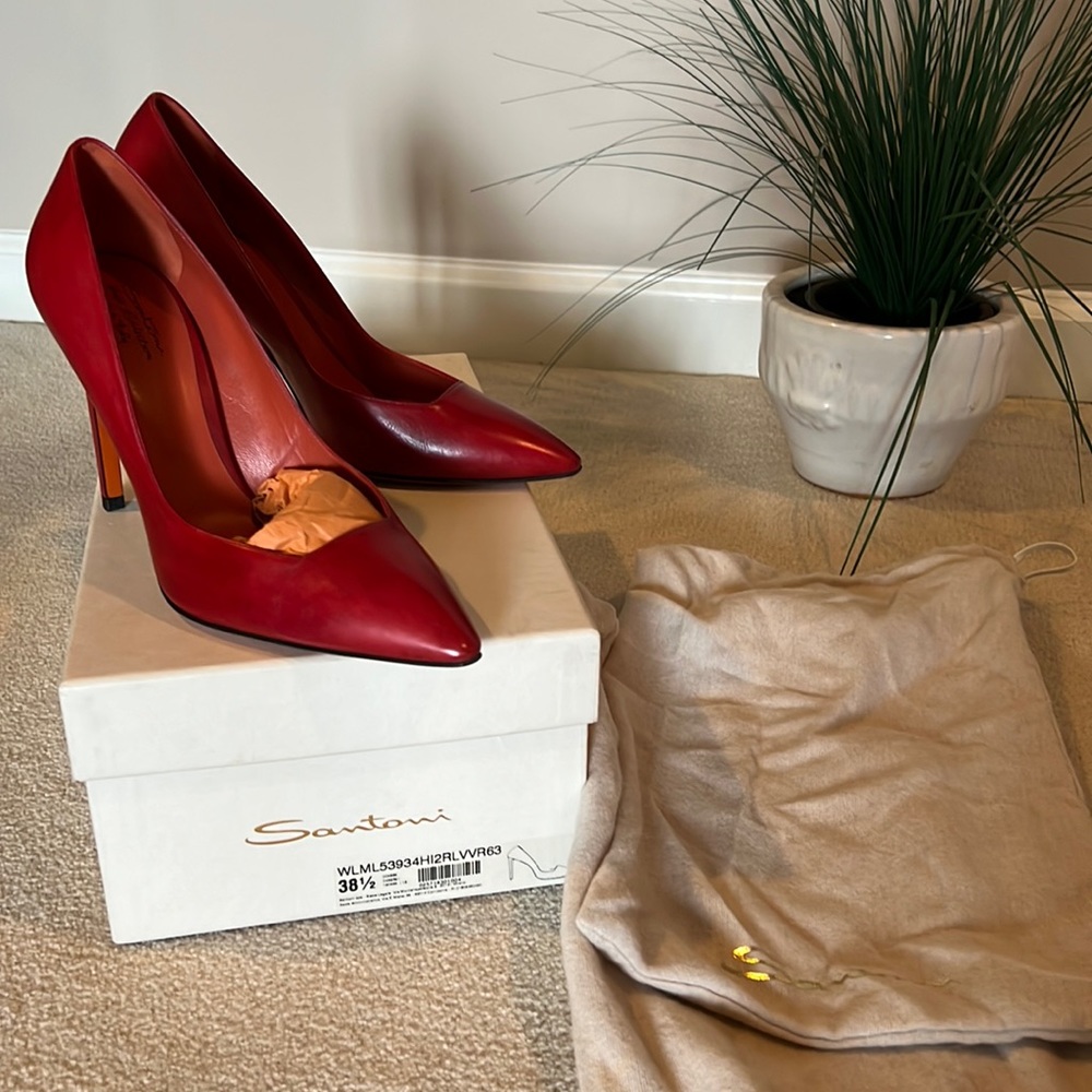 brand new with box Red Santoni heels
